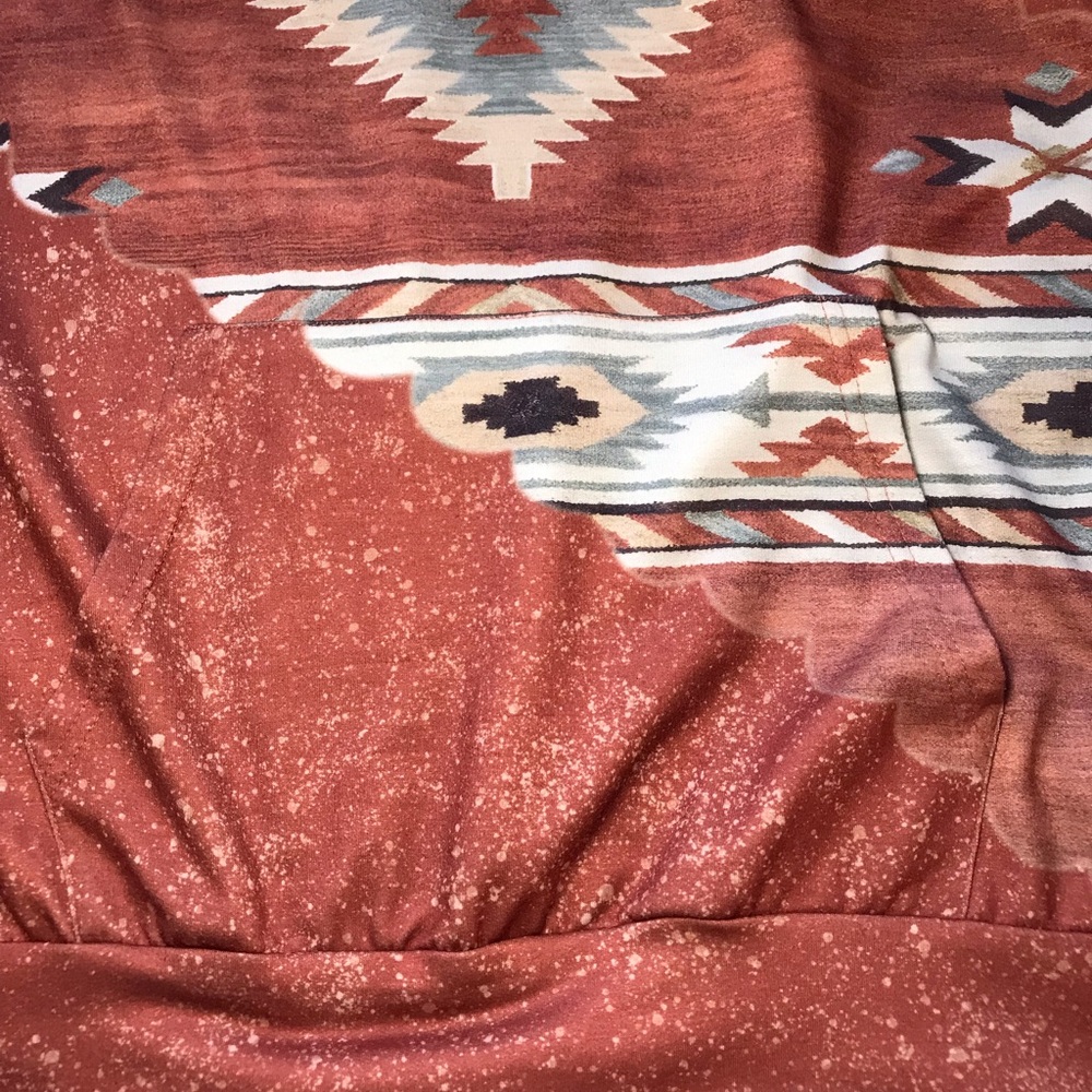 Aztec-Inspired Rust Hoodie - Picture 6 of 10
